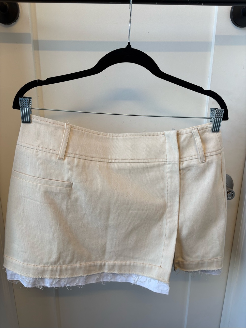 Zara Cream Mini Skort with Layered Hem